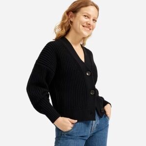 Everlane Women's Cropped Cardigan Sweater Black Size S cotton